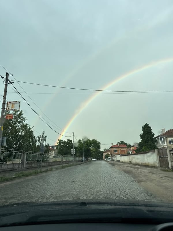 Double rainbow spotted over Bulgarian village after rain