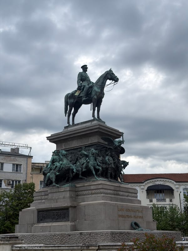 Tourist photographs capture Sofia landmarks during afternoon walk