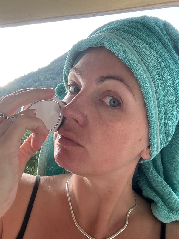 Skincare routine and valley views from Saint-Claude, France