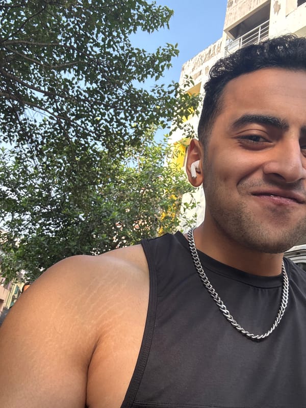 Man takes outdoor selfie in Kolkata morning