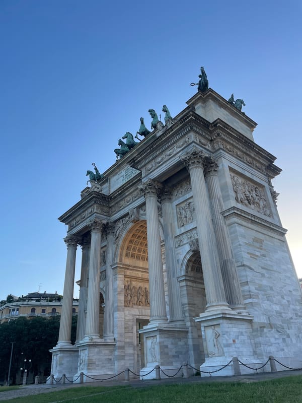 Up close with Milan's Arco della Pace on a clear evening