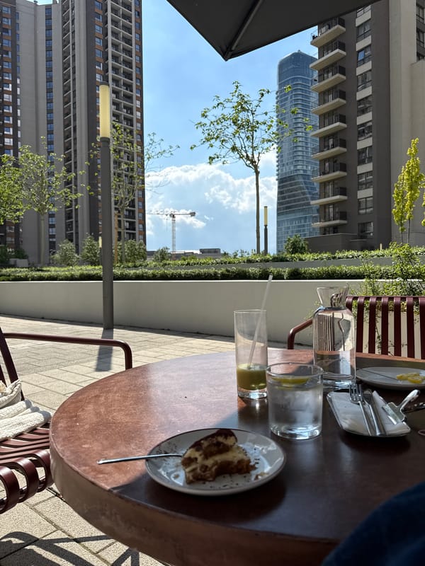 Young woman enjoys outdoor cafe lunch in Belgrade