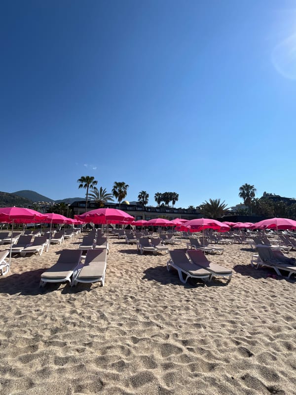 Morning beach life documented in Alanya, Turkey resort area