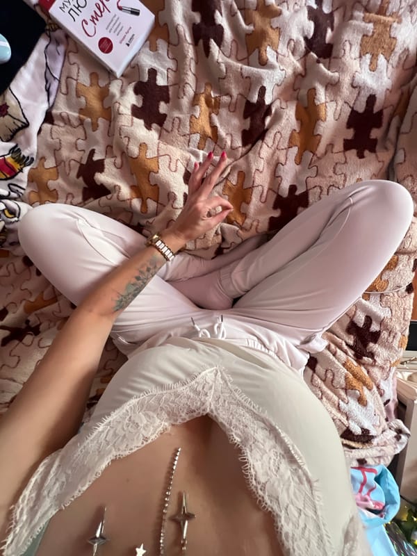 Quiet afternoon reading and relaxing in a Russian bedroom