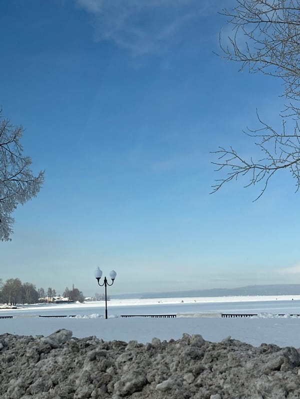 Winter morning portraits and pond scene documented in Votkinsk