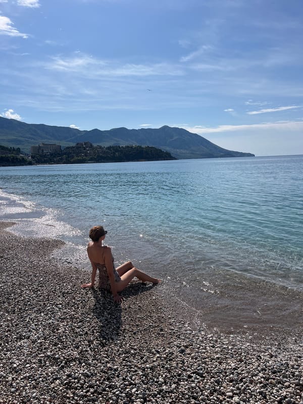 Morning leisure documented at Budva Marina, Montenegro