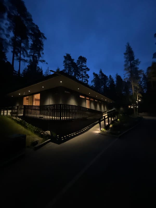 Evening documentation of lakeside recreational facility in Vantaa, Finland