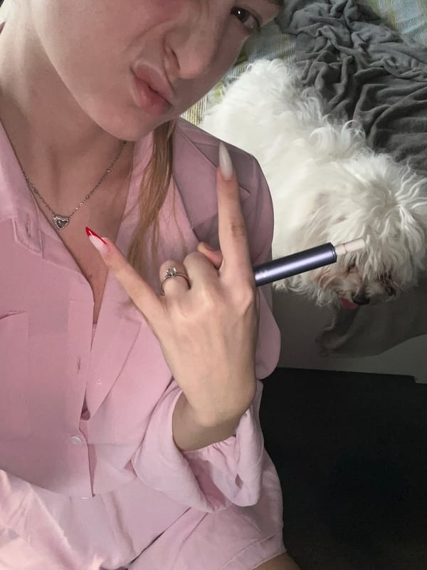 Woman takes selfies with personal items in Varna