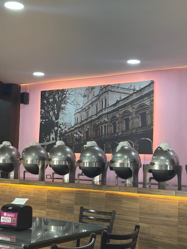 Restaurant interior documented in Puebla, Mexico