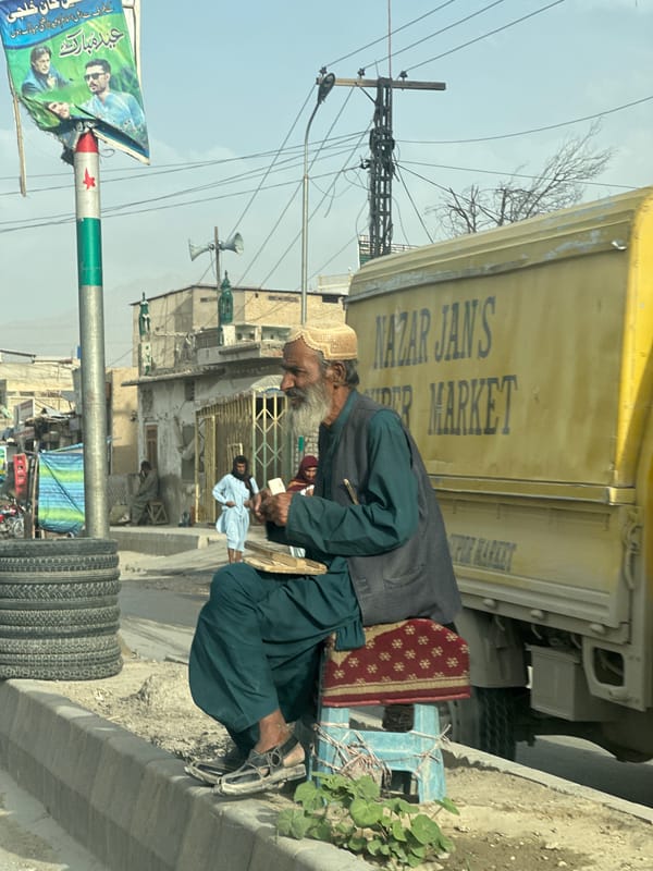 Urban street scene documented in Quetta City