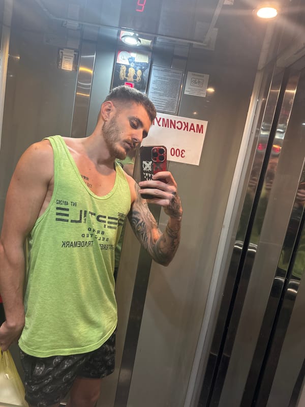 Man takes selfie in Sofia elevator