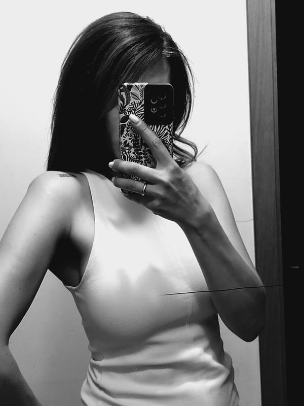 Mirror selfies and a music graphic, Sofia evening.