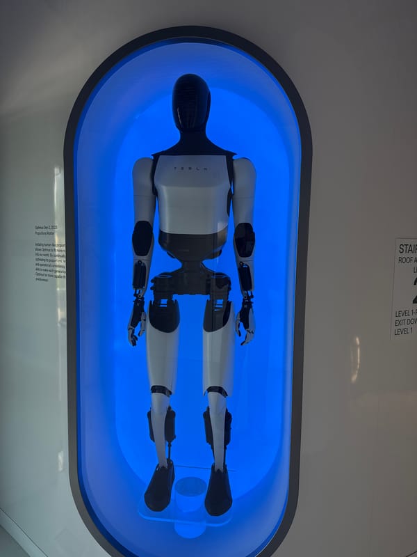 Tesla Optimus Gen 2 robot displayed in West Hollywood exhibit