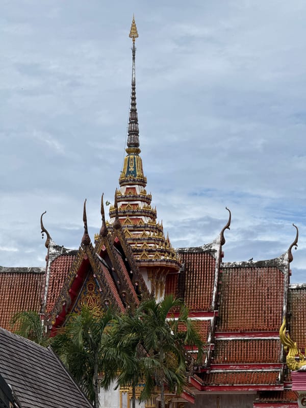 Exploring Wat Chalong with a husky in tow