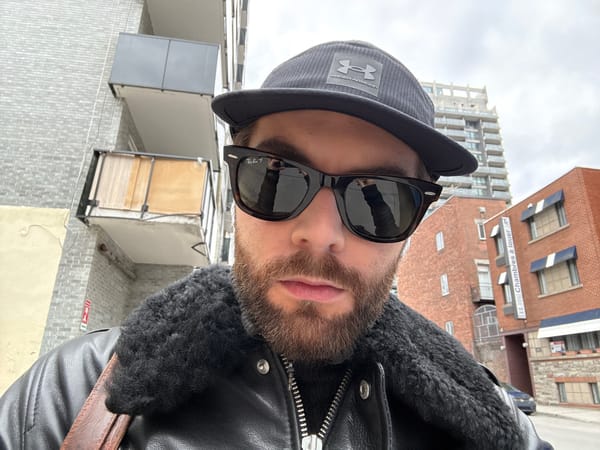 Man takes selfie on Montreal street Saturday evening