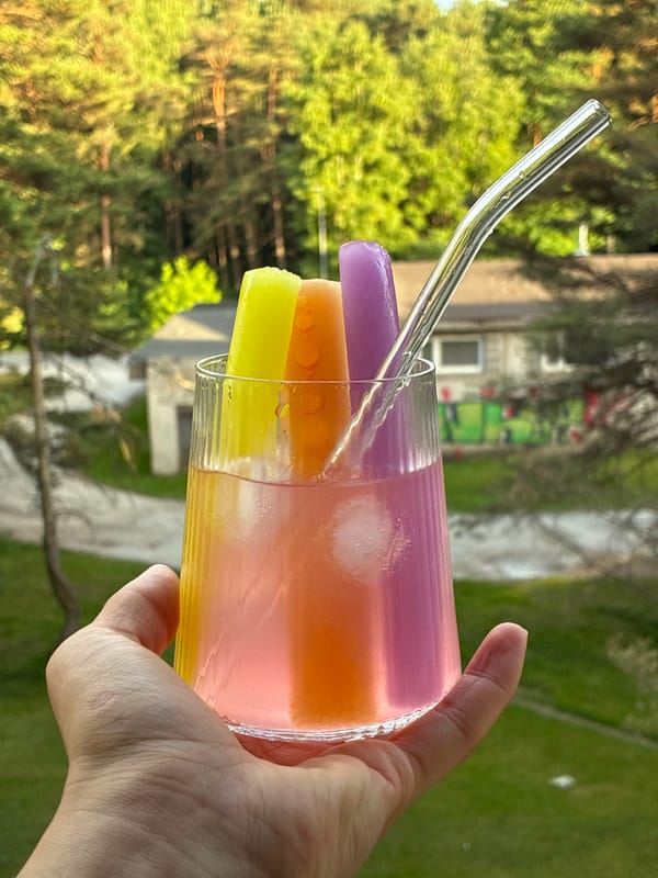 Colorful popsicle cocktail in Haapsalu on a summer evening