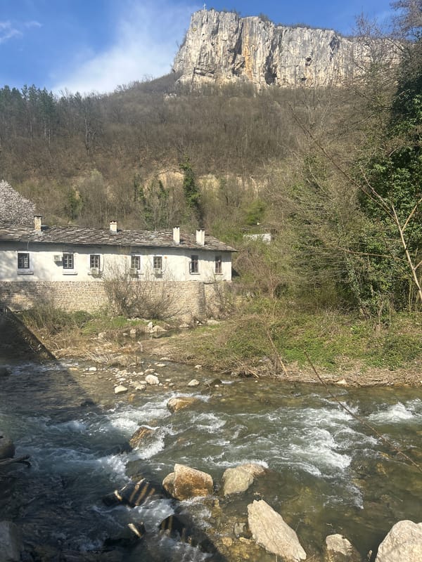 Tourist visits historic Dryanovo area, Bulgaria countryside documented