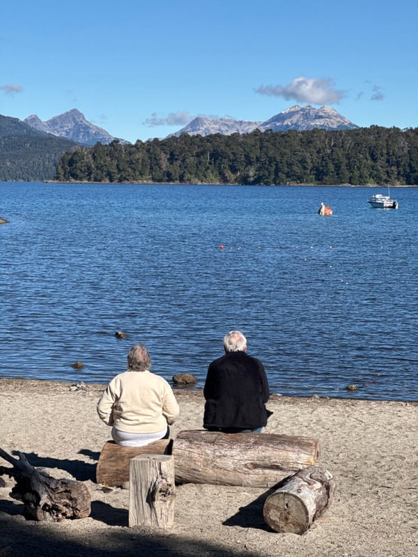Peaceful lakeside recreation documented at Villa La Angostura, Argentina