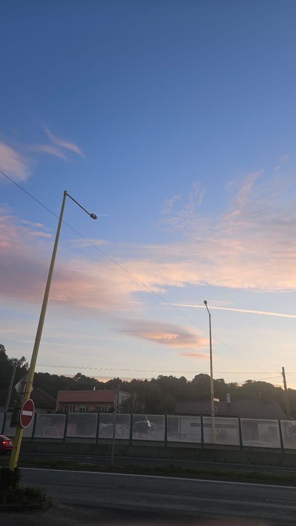 Evening streetlights and park paths documented in Prešov, Slovakia