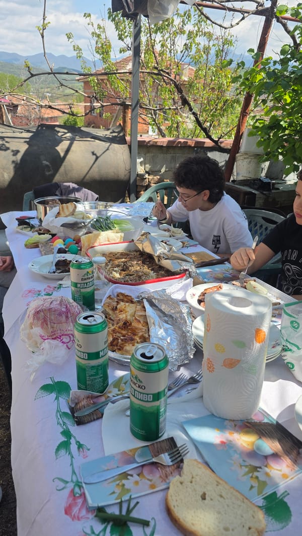 Domestic life moments documented in Bulgarian village during morning
