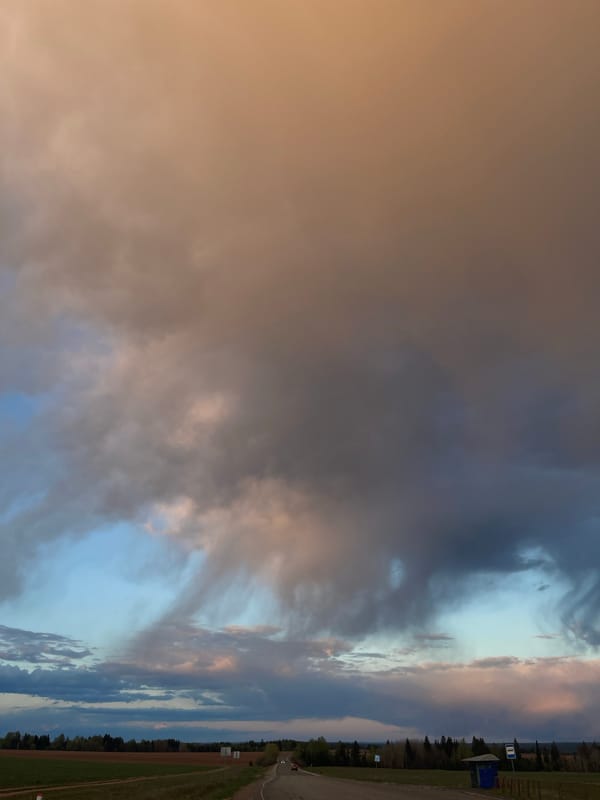 Sunset observed over Перевозное, Russia with colorful cloudy skies