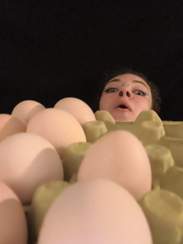 Young woman's playful moments with everyday objects captured across locations
