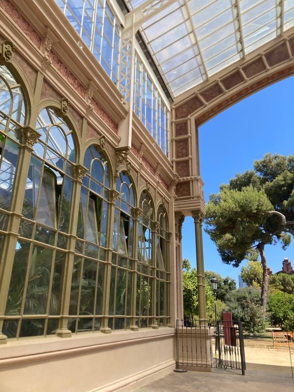 Exploring Ciutadella Park's gardens and greenhouse on a sunny afternoon