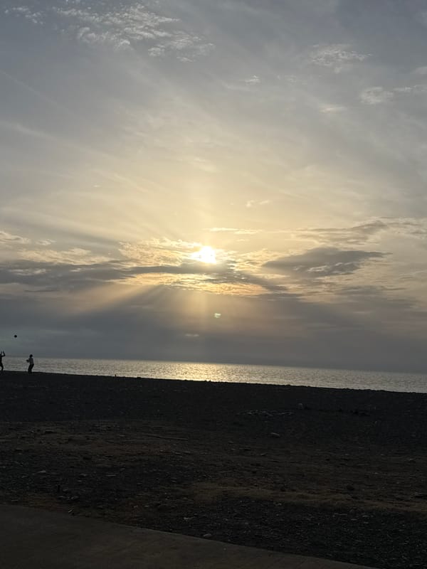 Cloudy sunset captured at Batumi beach, Georgia