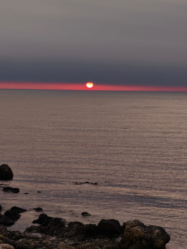 Red sunset observed over Black Sea from Sevastopol