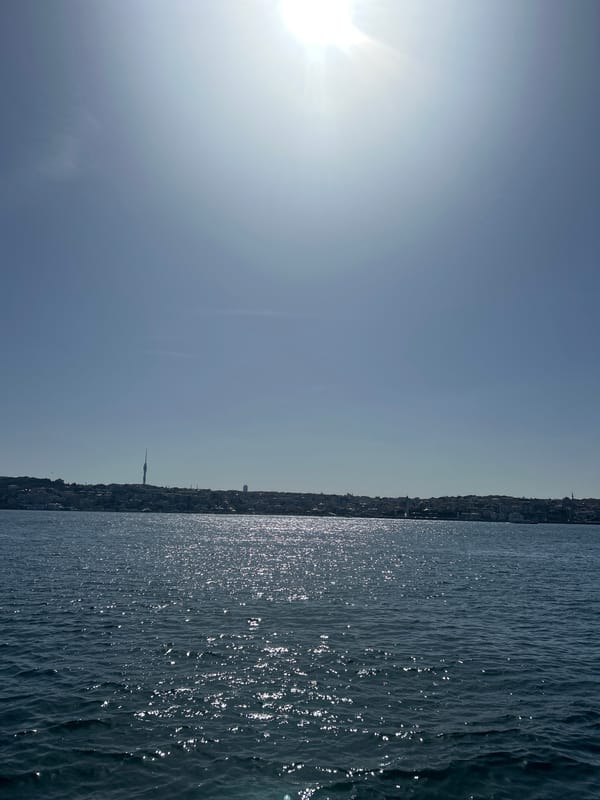 Morning sunlight illuminates choppy waters off Üsküdar coast