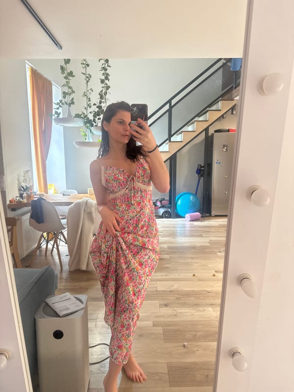Floral dress selfies, a roaming cat, and quiet indoor moments