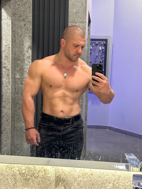 Man takes bathroom selfie in Burgas, Bulgaria