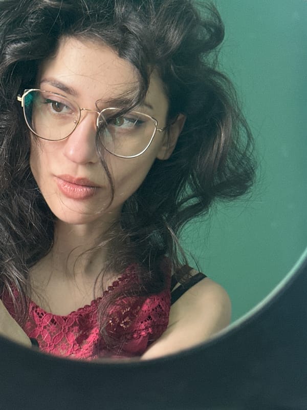 Woman documents afternoon selfie session in Sofia apartment