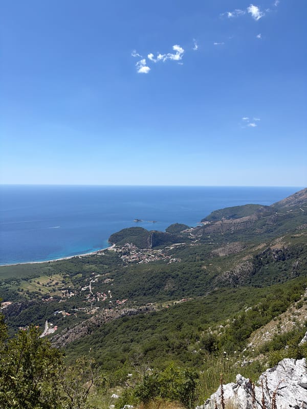 Rocky Montenegrin coastline and calm Adriatic islands, Gluhi Do