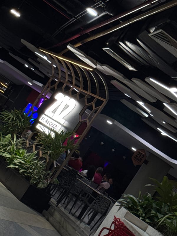 Late-night dining captured at Caracas food hall