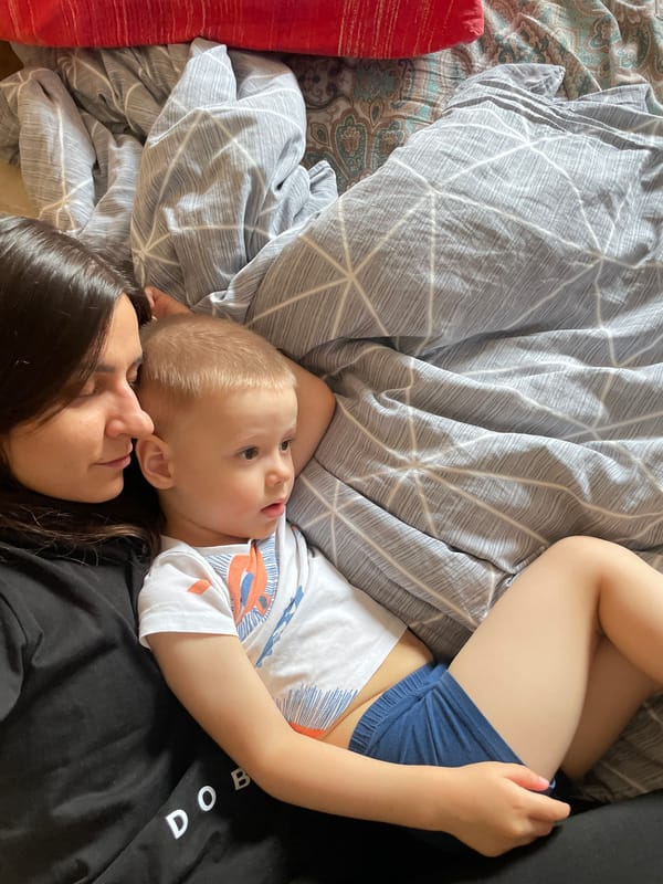 Family Moments: Adult and Child Share Quiet Day Together