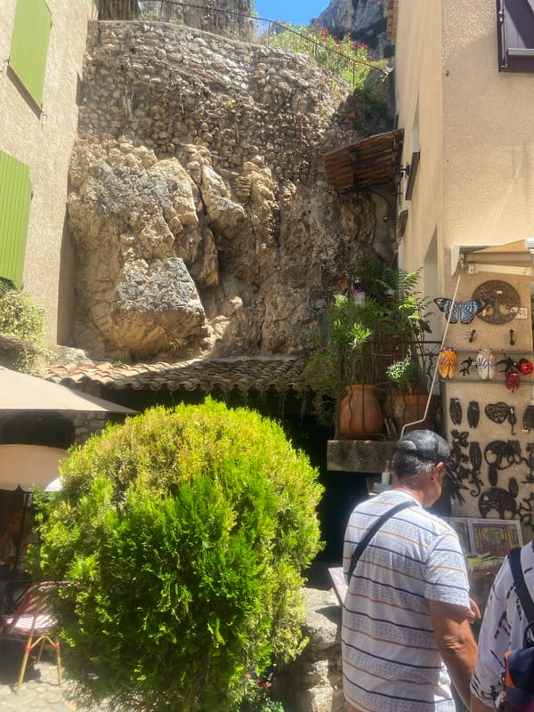 Sunny stroll through a charming French village with cobblestone streets