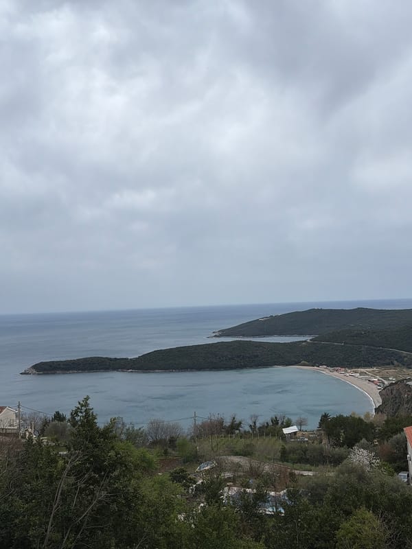 Cloudy bay views captured in Prijevor, Montenegro