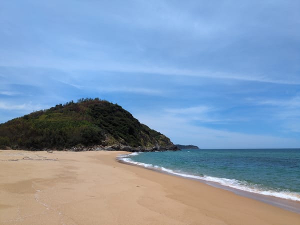 Sa Huynh's quiet coastline on a calm July morning