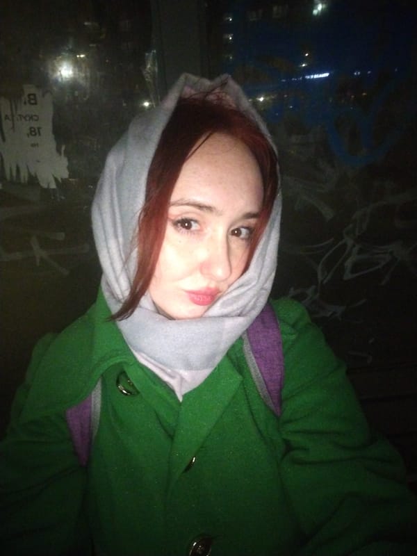 Nighttime street photography captured rainy evening in Izhevsk, Russia