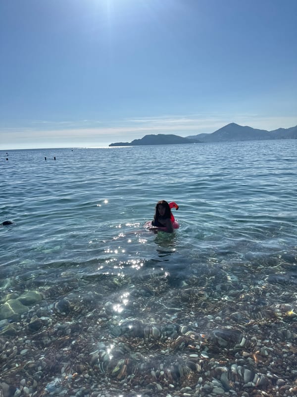Summer beach day draws visitors to Montenegro's Sveti Stefan