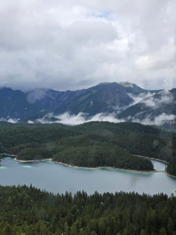 Scenic views of Eibsee lake captured in Grainau