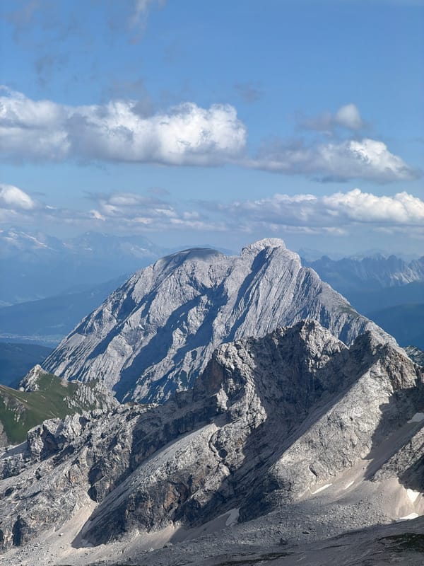 High-altitude rocky ridgeline in the Bavarian Alps