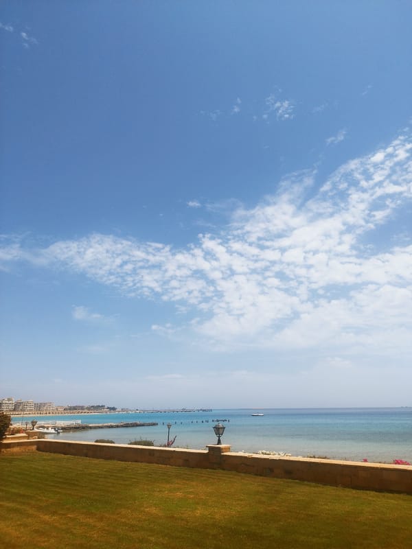 Sunny coastal resort scenes documented in Egypt
