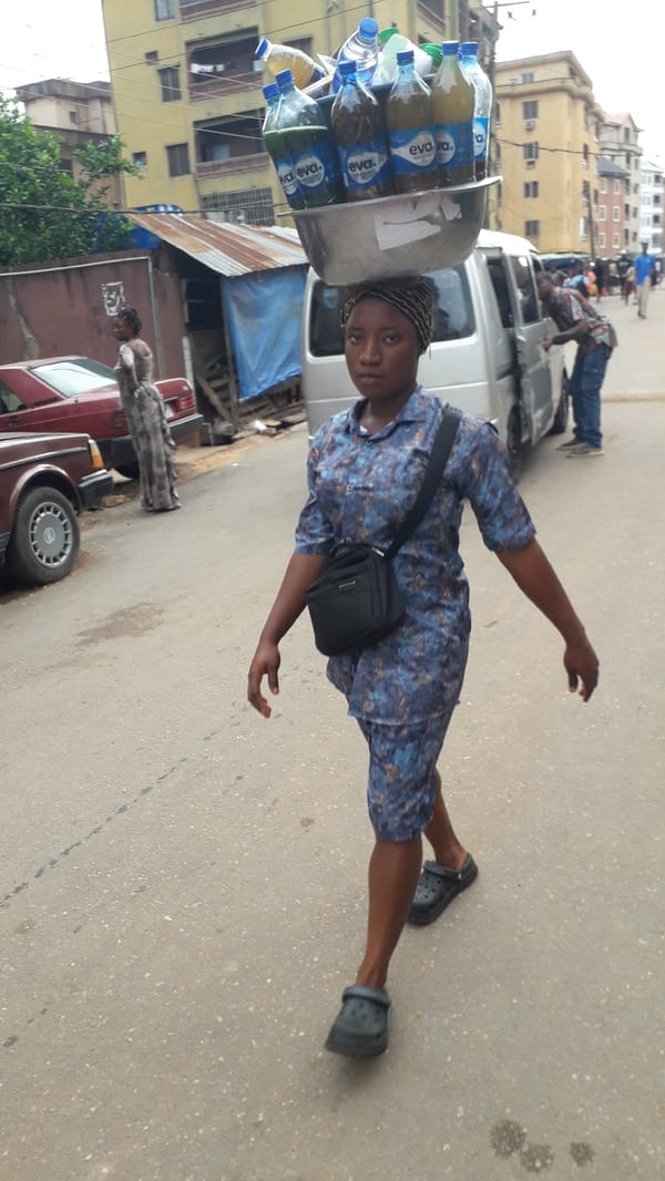 Morning street life unfolds in Onitsha, Nigeria