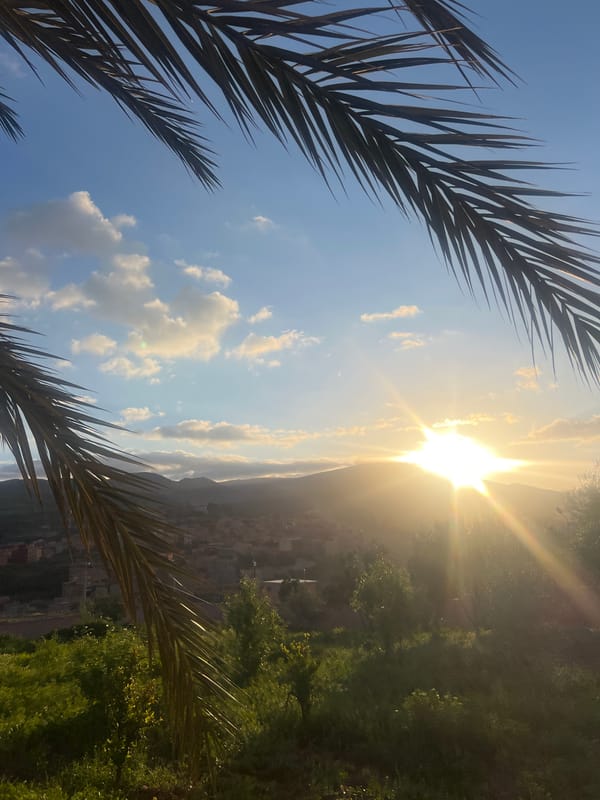 Sunny morning skies documented in Ouaouizert, Morocco