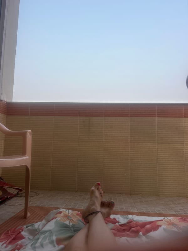 Residential balcony view documented in Puttaparthi, India