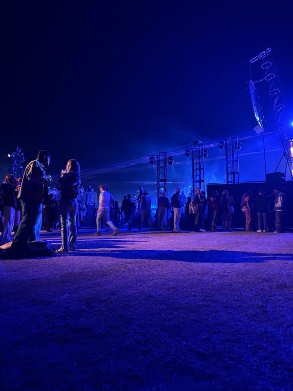 Nighttime concert scene captured at Coachella festival venue