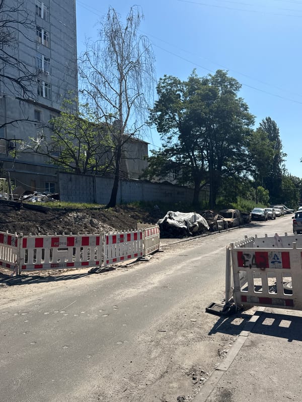 Blast damage documented in Kyiv residential area
