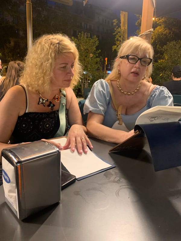 A Barcelona evening: dining out, bar fronts, and city streets at dusk